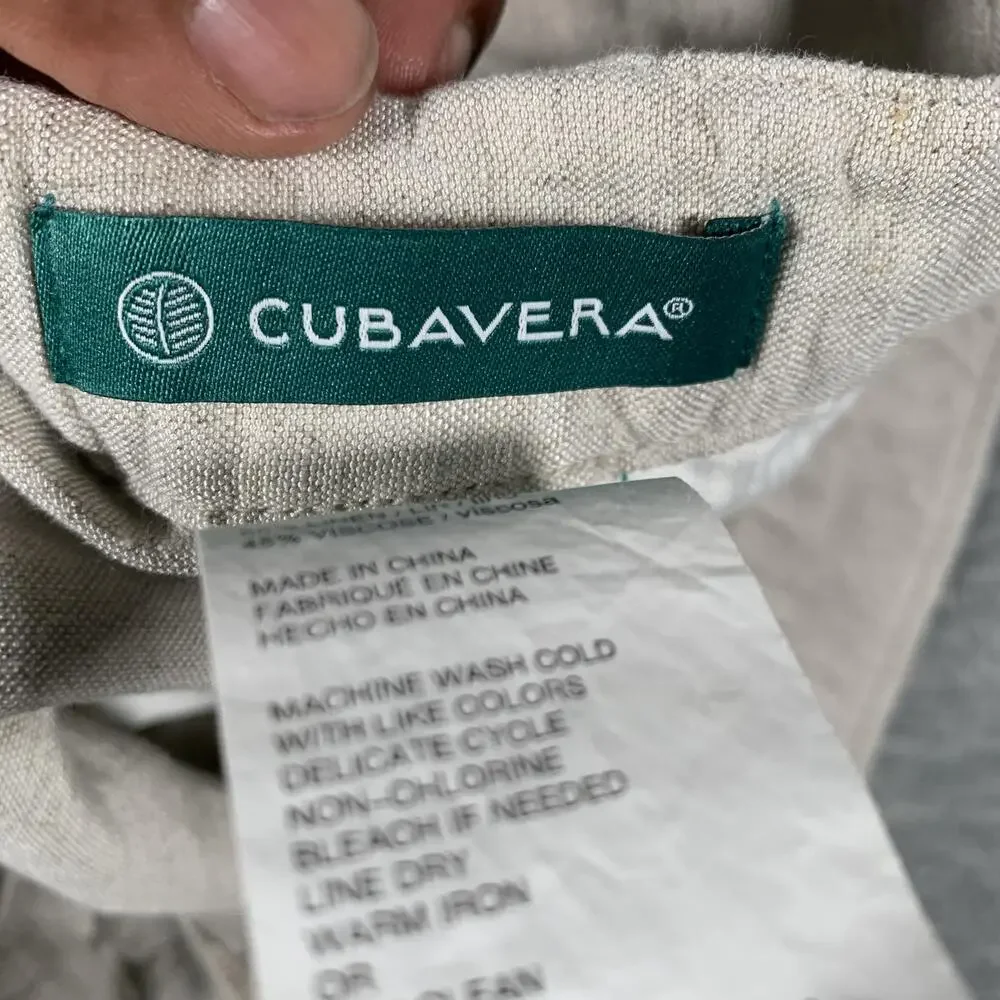 Cubavera Pants Mens XL Beige Linen Blend Jogger Drawstring Relaxed Fit Casual